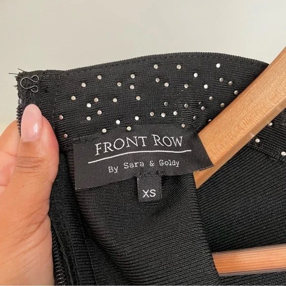 Front Row by Sara & Goldy Beaded Black Tea Length Formal Dress Size XS - Picture 10 of 15